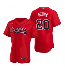 Mens Nike Atlanta Braves 20 Marcell Ozuna Red Alternate Stitched Baseball Jersey Mens Nike Atlanta Braves 20 Marcell Ozuna Red Alternate Stitched Baseball Jersey