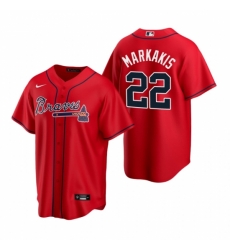 Mens Nike Atlanta Braves 22 Nick Markakis Red Alternate Stitched Baseball Jerse Mens Nike Atlanta Braves 22 Nick Markakis Red Alternate Stitched Baseball Jerse