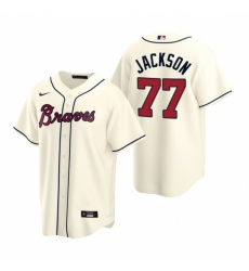 Mens Nike Atlanta Braves 77 Luke Jackson Cream Alternate Stitched Baseball Jersey Mens Nike Atlanta Braves 77 Luke Jackson Cream Alternate Stitched Baseball Jersey