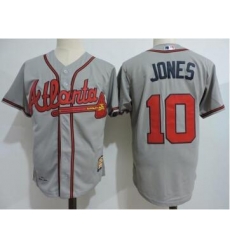 Men's Throwback Atlanta Braves 10 Chipper Jones Grey Jersey Men's Throwback Atlanta Braves 10 Chipper Jones Grey Jersey