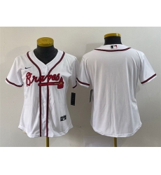 Women Atlanta Braves White Stitched Jersey Run Small Women Atlanta Braves White Stitched Jersey Run Small