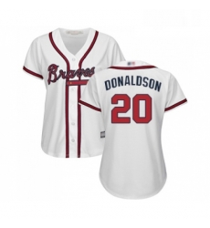 Womens Atlanta Braves 20 Josh Donaldson Replica White Home Cool Base Baseball Jersey Womens Atlanta Braves 20 Josh Donaldson Replica White Home Cool Base Baseball Jersey