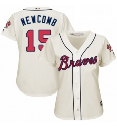 Womens Majestic Atlanta Braves 15 Sean Newcomb Authentic Cream Alternate 2 Cool Base MLB Jersey Womens Majestic Atlanta Braves 15 Sean Newcomb Authentic Cream Alternate 2 Cool Base MLB Jersey
