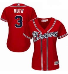 Womens Majestic Atlanta Braves 3 Babe Ruth Authentic Red Alternate Cool Base MLB Jersey Womens Majestic Atlanta Braves 3 Babe Ruth Authentic Red Alternate Cool Base MLB Jersey