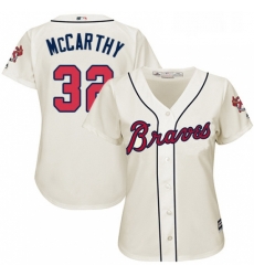 Womens Majestic Atlanta Braves 32 Brandon McCarthy Authentic Cream Alternate 2 Cool Base MLB Jersey Womens Majestic Atlanta Braves 32 Brandon McCarthy Authentic Cream Alternate 2 Cool Base MLB Jersey