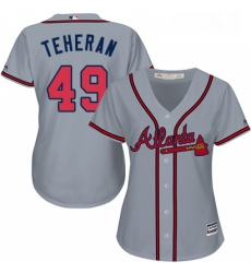 Womens Majestic Atlanta Braves 49 Julio Teheran Authentic Grey Road Cool Base MLB Jersey Womens Majestic Atlanta Braves 49 Julio Teheran Authentic Grey Road Cool Base MLB Jersey