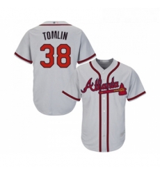 Youth Atlanta Braves 38 Josh Tomlin Replica Grey Road Cool Base Baseball Jersey Youth Atlanta Braves 38 Josh Tomlin Replica Grey Road Cool Base Baseball Jersey