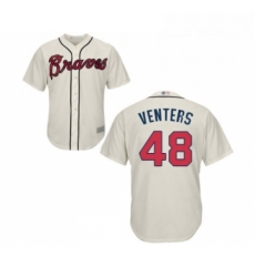 Youth Atlanta Braves 48 Jonny Venters Replica Cream Alternate 2 Cool Base Baseball Jersey Youth Atlanta Braves 48 Jonny Venters Replica Cream Alternate 2 Cool Base Baseball Jersey