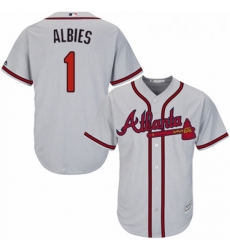 Youth Majestic Atlanta Braves 1 Ozzie Albies Replica Grey Road Cool Base MLB Jersey Youth Majestic Atlanta Braves 1 Ozzie Albies Replica Grey Road Cool Base MLB Jersey
