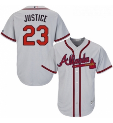 Youth Majestic Atlanta Braves 23 David Justice Replica Grey Road Cool Base MLB Jersey Youth Majestic Atlanta Braves 23 David Justice Replica Grey Road Cool Base MLB Jersey