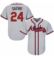 Youth Majestic Atlanta Braves 24 Kurt Suzuki Authentic Grey Road Cool Base MLB Jersey Youth Majestic Atlanta Braves 24 Kurt Suzuki Authentic Grey Road Cool Base MLB Jersey