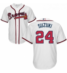 Youth Majestic Atlanta Braves 24 Kurt Suzuki Replica White Home Cool Base MLB Jersey Youth Majestic Atlanta Braves 24 Kurt Suzuki Replica White Home Cool Base MLB Jersey