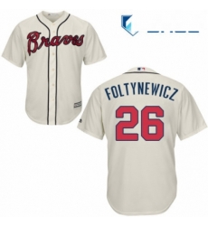 Youth Majestic Atlanta Braves 26 Mike Foltynewicz Authentic Cream Alternate 2 Cool Base MLB Jersey Youth Majestic Atlanta Braves 26 Mike Foltynewicz Authentic Cream Alternate 2 Cool Base MLB Jersey