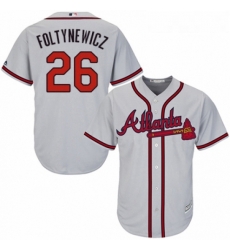 Youth Majestic Atlanta Braves 26 Mike Foltynewicz Replica Grey Road Cool Base MLB Jersey Youth Majestic Atlanta Braves 26 Mike Foltynewicz Replica Grey Road Cool Base MLB Jersey