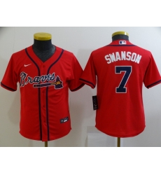 Youth Red Atlanta Braves 7 Dansby Swanson Cool Base MLB Stitched Jersey Youth Red Atlanta Braves 7 Dansby Swanson Cool Base MLB Stitched Jersey