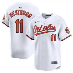 Men Baltimore Orioles 11 Jordan Westburg White 2025 Home Limited Cool Base Stitched Baseball Jersey