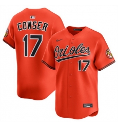 Men Baltimore Orioles 17 Colton Cowser Orange 2025 2nd Alternate Limited Stitched Baseball Jersey Men Baltimore Orioles 17 Colton Cowser Orange 2025 2nd Alternate Limited Stitched Baseball Jersey