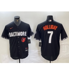 Men Baltimore Orioles 7 Jackson Holliday Black 2023 City Connect Cool base jerseys 2 Men Baltimore Orioles 7 Jackson Holliday Black 2023 City Connect Cool base jerseys 2