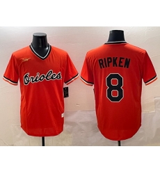 Men Baltimore Orioles 8 Cal Ripken Jr Orange Throwback Stitched Baseball Jersey Men Baltimore Orioles 8 Cal Ripken Jr Orange Throwback Stitched Baseball Jersey