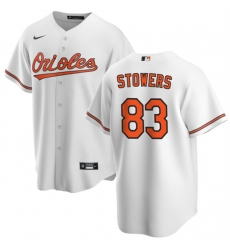 Men Baltimore Orioles 83 Kyle Stowers White Cool Base Stitched Jersey Men Baltimore Orioles 83 Kyle Stowers White Cool Base Stitched Jersey