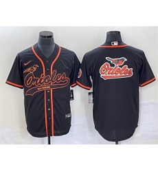 Men Baltimore Orioles Black Team Big Logo Cool Base Stitched Jersey 2 Men Baltimore Orioles Black Team Big Logo Cool Base Stitched Jersey 2