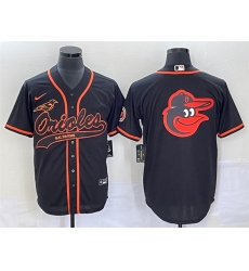 Men Baltimore Orioles Black Team Big Logo Cool Base Stitched Jersey Men Baltimore Orioles Black Team Big Logo Cool Base Stitched Jersey