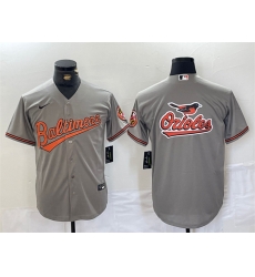 Men Baltimore Orioles Gray Team Big Logo Cool Base Stitched Jersey 1 Men Baltimore Orioles Gray Team Big Logo Cool Base Stitched Jersey 1