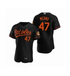 Men's Baltimore Orioles #47 John Means Nike Black Authentic 2020 Alternate Jersey Men's Baltimore Orioles #47 John Means Nike Black Authentic 2020 Alternate Jersey
