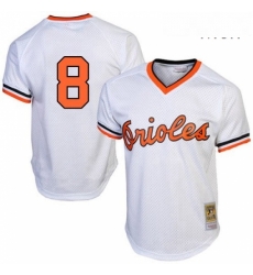 Mens Mitchell and Ness 1985 Baltimore Orioles 8 Cal Ripken Replica White Throwback MLB Jersey Mens Mitchell and Ness 1985 Baltimore Orioles 8 Cal Ripken Replica White Throwback MLB Jersey