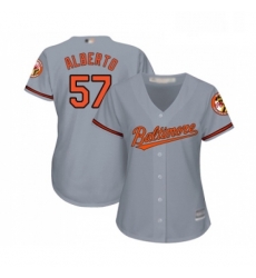 Womens Baltimore Orioles 57 Hanser Alberto Replica Grey Road Cool Base Baseball Jersey Womens Baltimore Orioles 57 Hanser Alberto Replica Grey Road Cool Base Baseball Jersey