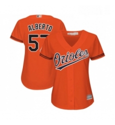 Womens Baltimore Orioles 57 Hanser Alberto Replica Orange Alternate Cool Base Baseball Jersey Womens Baltimore Orioles 57 Hanser Alberto Replica Orange Alternate Cool Base Baseball Jersey