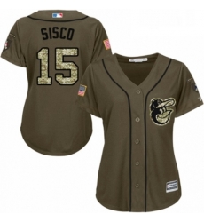 Womens Majestic Baltimore Orioles 15 Chance Sisco Authentic Green Salute to Service MLB Jersey Womens Majestic Baltimore Orioles 15 Chance Sisco Authentic Green Salute to Service MLB Jersey