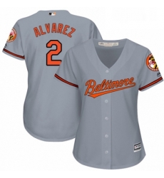 Womens Majestic Baltimore Orioles 2 Pedro Alvarez Replica Grey Road Cool Base MLB Jersey Womens Majestic Baltimore Orioles 2 Pedro Alvarez Replica Grey Road Cool Base MLB Jersey