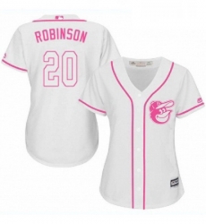 Womens Majestic Baltimore Orioles 20 Frank Robinson Replica White Fashion Cool Base MLB Jersey Womens Majestic Baltimore Orioles 20 Frank Robinson Replica White Fashion Cool Base MLB Jersey