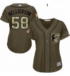 Womens Majestic Baltimore Orioles 58 Jeremy Hellickson Replica Green Salute to Service MLB Jersey Womens Majestic Baltimore Orioles 58 Jeremy Hellickson Replica Green Salute to Service MLB Jersey