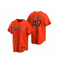 Youth Baltimore Orioles #47 John Means Nike Orange 2020 Replica Alternate Jersey Youth Baltimore Orioles #47 John Means Nike Orange 2020 Replica Alternate Jersey