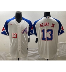 MLB Braves 13 Ronald Acuna White City Connect Cool Base Men Jersey 6 MLB Braves 13 Ronald Acuna White City Connect Cool Base Men Jersey 6