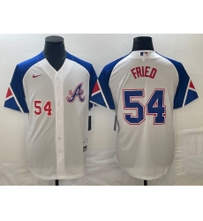 MLB Braves 54 Max Fried White City Connect Nike Cool Base Men Jersey 4 MLB Braves 54 Max Fried White City Connect Nike Cool Base Men Jersey 4