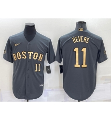 Men Boston Red Sox 11 Rafael Devers 2022 All Star Charcoal Cool Base Stitched Jersey Men Boston Red Sox 11 Rafael Devers 2022 All Star Charcoal Cool Base Stitched Jersey
