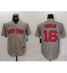 Men Boston Red Sox 16 Jarren Duran Grey Stitched Baseball Jersey 1 Men Boston Red Sox 16 Jarren Duran Grey Stitched Baseball Jersey 1