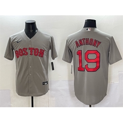 Men Boston Red Sox 19 Roman Anthony Gray Cool Base Stitched Baseball Jersey
