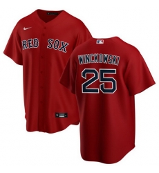 Men Boston Red Sox 25 Josh Winckowski Red Cool Base Stitched Baseball Jersey Men Boston Red Sox 25 Josh Winckowski Red Cool Base Stitched Baseball Jersey