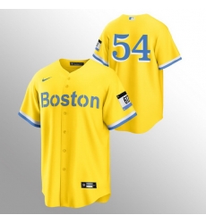 Men Boston Red Sox 54 Martin Perez Men Nike 2021 City Connect Gold Fans Version MLB Jersey No Name Men Boston Red Sox 54 Martin Perez Men Nike 2021 City Connect Gold Fans Version MLB Jersey No Name