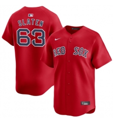Men Boston Red Sox 63 Justin Slaten Red 2025 Alternate Limited Stitched Baseball Jersey Men Boston Red Sox 63 Justin Slaten Red 2025 Alternate Limited Stitched Baseball Jersey