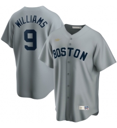 Men Boston Red Sox 9 Ted Williams Nike Road Cooperstown Collection Player MLB Jersey Gray Men Boston Red Sox 9 Ted Williams Nike Road Cooperstown Collection Player MLB Jersey Gray