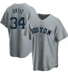 Men Boston Red Sox David Ortiz Gray Replica Road Cooperstown Collection Player Jersey Men Boston Red Sox David Ortiz Gray Replica Road Cooperstown Collection Player Jersey