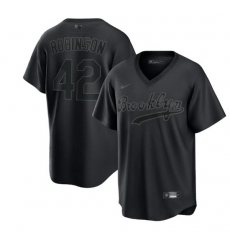 Men Brooklyn Dodgers 42 Jackie Robinson Black Pitch Black Fashion Replica Stitched Jersey Men Brooklyn Dodgers 42 Jackie Robinson Black Pitch Black Fashion Replica Stitched Jersey