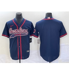 Men Cleveland Guardians Blank Navy Cool Base Stitched Jersey Men Cleveland Guardians Blank Navy Cool Base Stitched Jersey