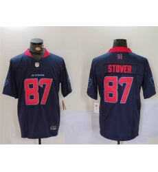Men Houston Texans 87 Cade Stover Navy 2nd Alternate F U S E  Vapor Limited Stitched Footb