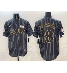 Men Japan Baseball 18 Yoshinobu Yamamoto Black World Baseball Classic Stitched Jersey Men Japan Baseball 18 Yoshinobu Yamamoto Black World Baseball Classic Stitched Jersey